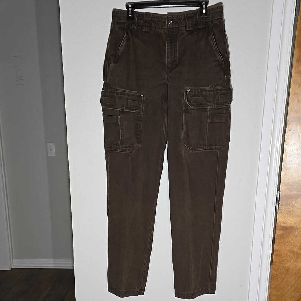 Duluth Trading Co Fire Hose BrownCargo Pants with Sturdy Fabric 32 X 36